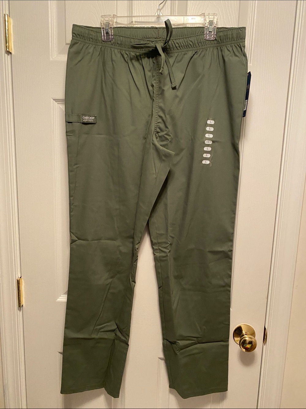 Cherokee Workwear Olive  Unisex Scrub Pants…size L